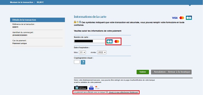 illustration graphique saisie du paiement