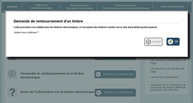 representation graphique d'une popup de confirmation